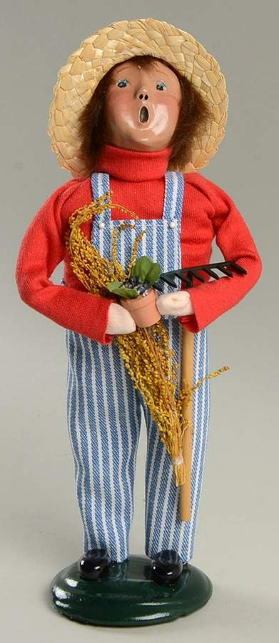Spring & Summer Carolers Boy In Overalls With Rake - No Box by Byers' Choice Ltd-1