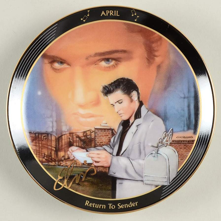 Elvis-Rockin Through the Year April-Return To Sender - No Box by Bradford Exchange-1