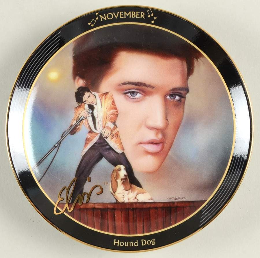 Elvis-Rockin Through the Year November-Hound Dog - No Box by Bradford Exchange-1
