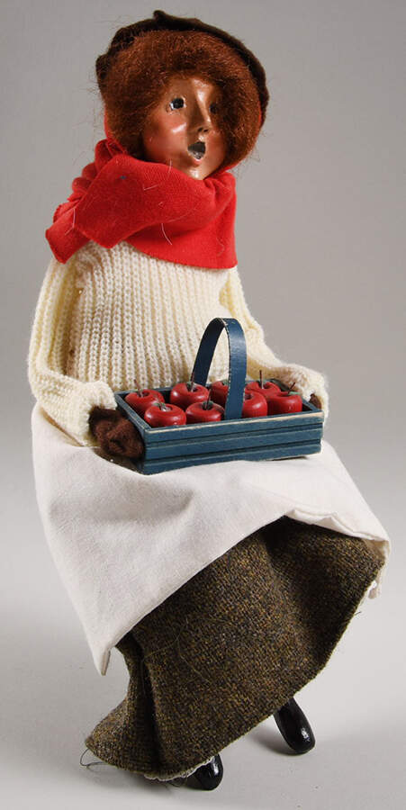 Cries of London Apple Lady-Red Stockings - No Box by Byers' Choice Ltd-1