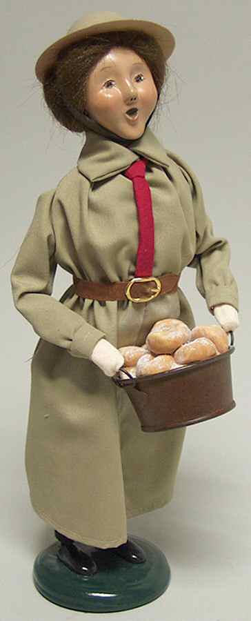 Salvation Army Doughnut Girl-Brown Dress - No Box by Byers' Choice Ltd-1
