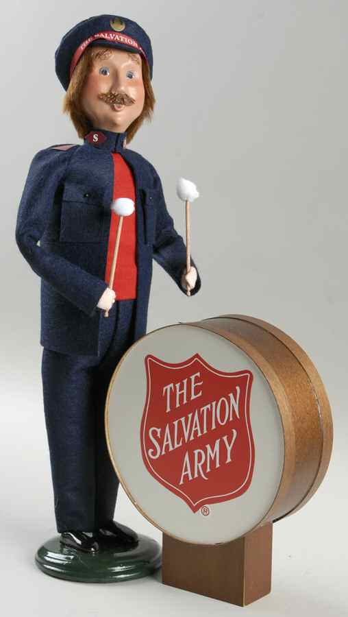Salvation Army Mustache Man With Drum - No Box by Byers' Choice Ltd-1