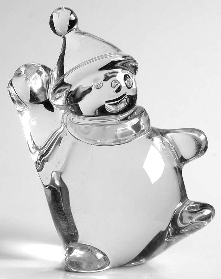 Snowman Figurine Noel Playing Snowman - Boxed by Baccarat-1