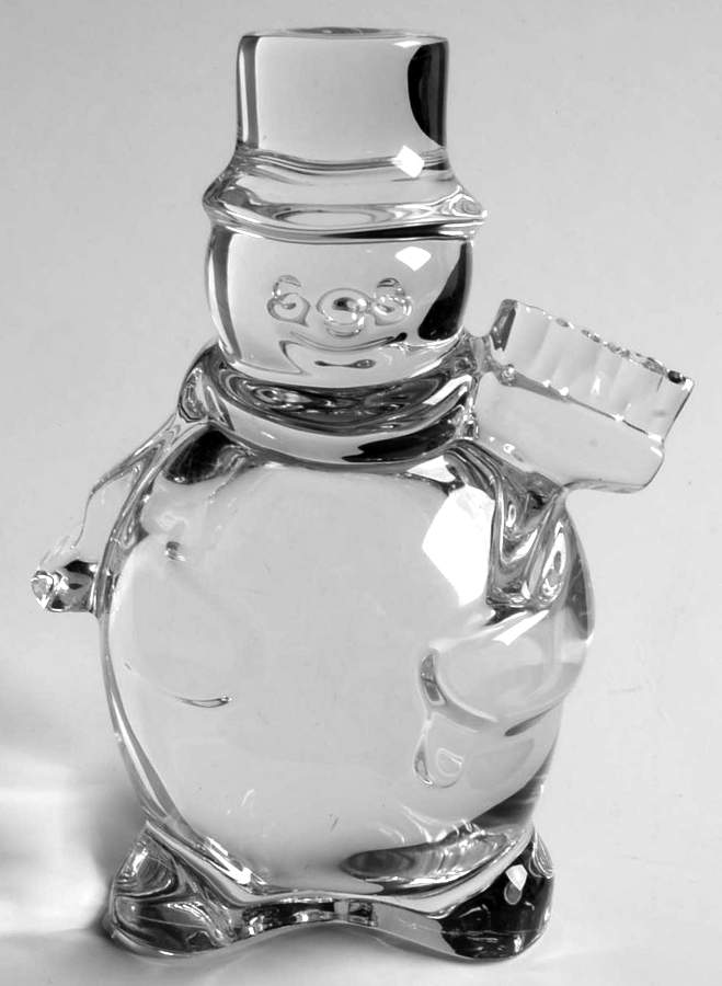 Snowman Figurine Noel Snowman W/ Broom - No Box by Baccarat-1
