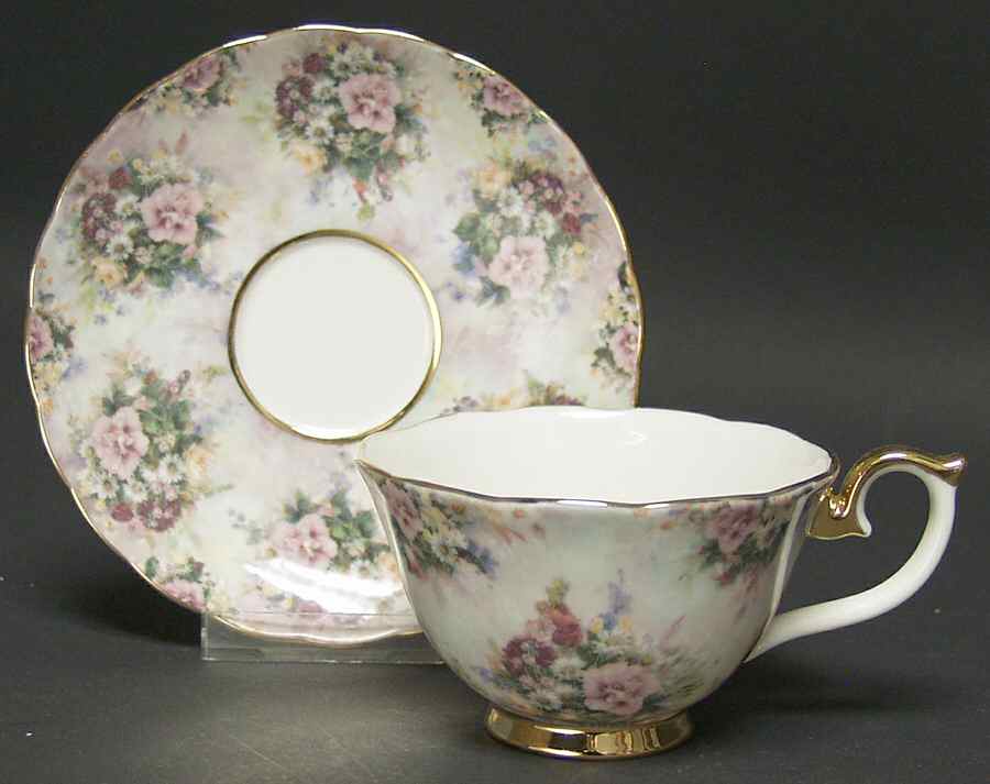 Lena Liu's Glorious Chintz-Cup & Saucers Precious - No Box by Bradford Editions-1