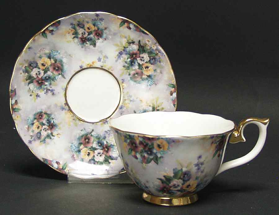 Lena Liu's Glorious Chintz-Cup & Saucers Joyful - No Box by Bradford Editions-1