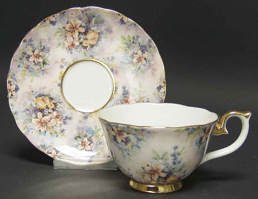 Lena Liu's Glorious Chintz-Cup & Saucers Magical - No Box by Bradford Editions-1