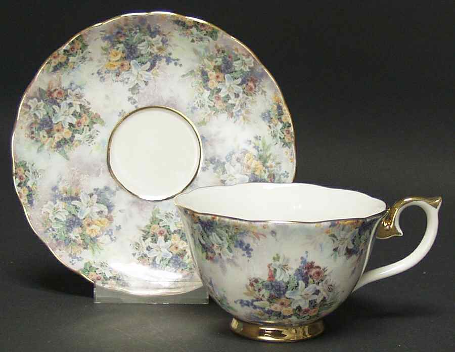 Lena Liu's Glorious Chintz-Cup & Saucers Everlasting - Boxed by Bradford Editions-1