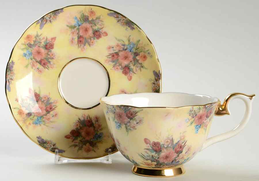 Lena Liu's Glorious Chintz-Cup & Saucers Enchantment - No Box by Bradford Editions-1