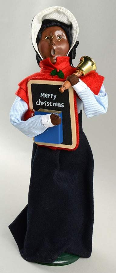 African American Carolers School Teacher-Blue Skirt - No Box by Byers' Choice Ltd-1