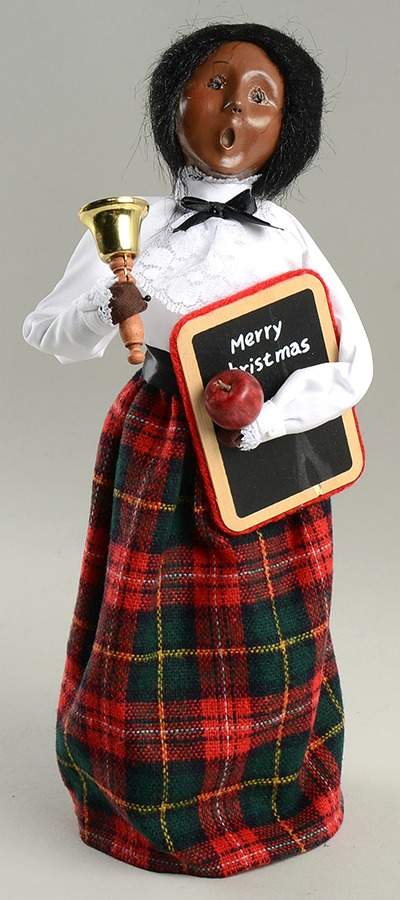 African American Carolers School Teacher-Plaid Skirt - No Box by Byers' Choice Ltd-1