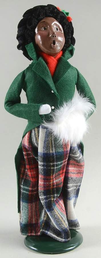 African American Carolers Woman With White Muff - No Box by Byers' Choice Ltd-1