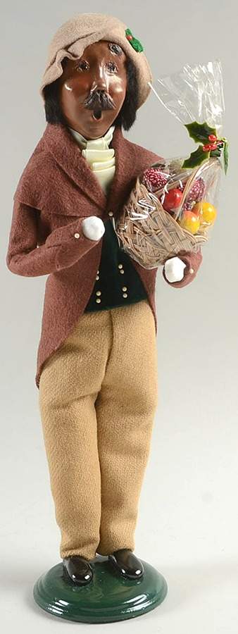 African American Carolers Victorian-Man With Fruit Basket - No Box by Byers' Choice Ltd-1