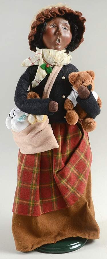 African American Carolers Woman Selling Stuffed Animals  - No Box by Byers' Choice Ltd-1