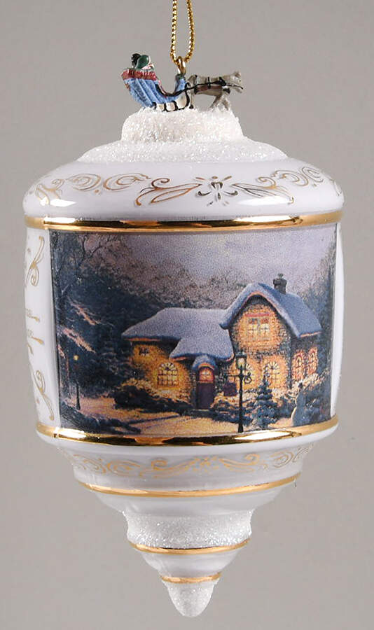 Thomas Kinkades Heirloom Glass Ornaments Evening Light  - No Box by Bradford Editions-1