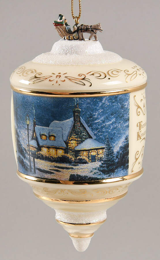 Thomas Kinkades Heirloom Glass Ornaments Moonlit Night  - No Box by Bradford Editions-1