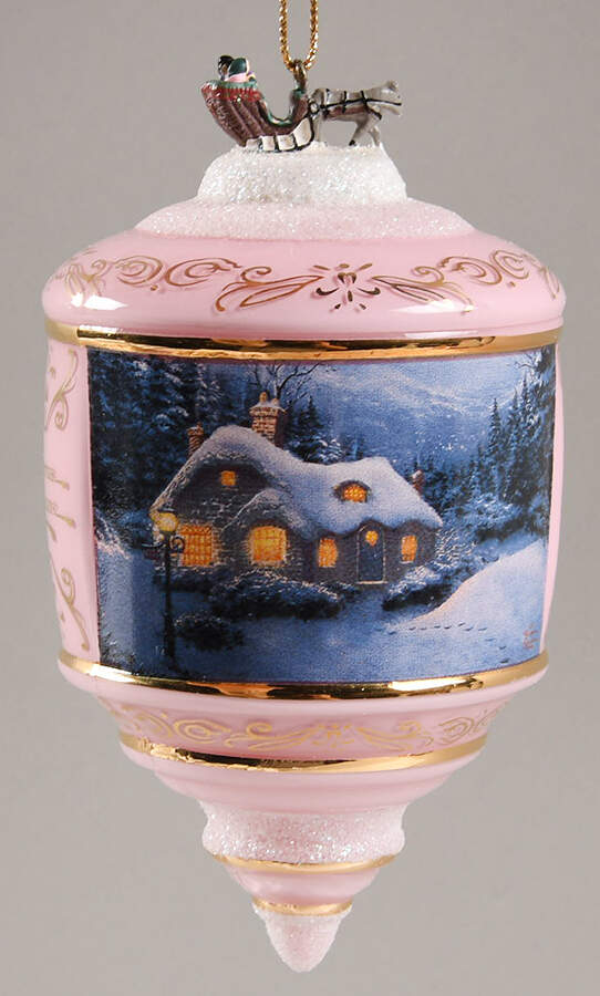 Thomas Kinkades Heirloom Glass Ornaments Serenity Of Winter - No Box by Bradford Editions-1