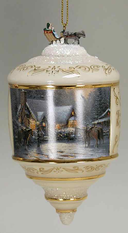 Thomas Kinkades Heirloom Glass Ornaments A Christmas Welcome - No Box by Bradford Editions-1