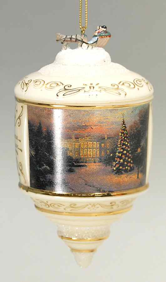 Thomas Kinkades Heirloom Glass Ornaments Lights Of Liberty  - No Box by Bradford Editions-1