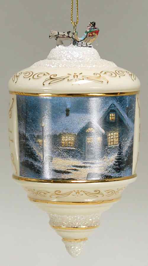 Thomas Kinkades Heirloom Glass Ornaments Home For The Evening  - No Box by Bradford Editions-1