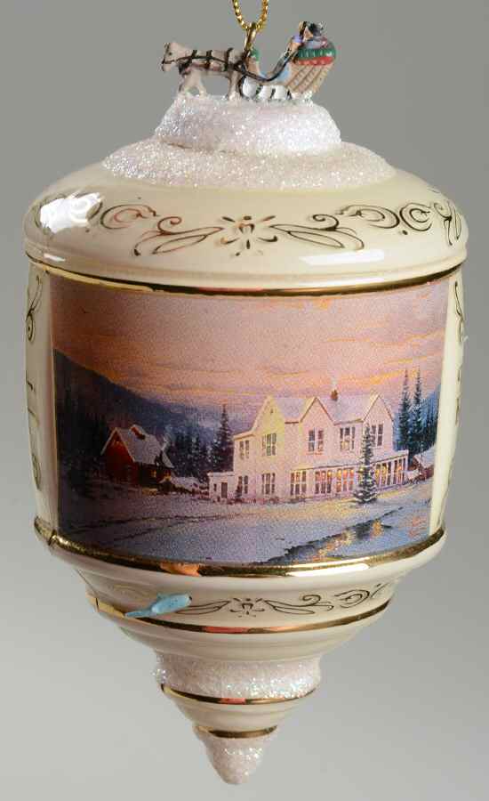 Thomas Kinkades Heirloom Glass Ornaments Lights Of Home  - No Box by Bradford Editions-1