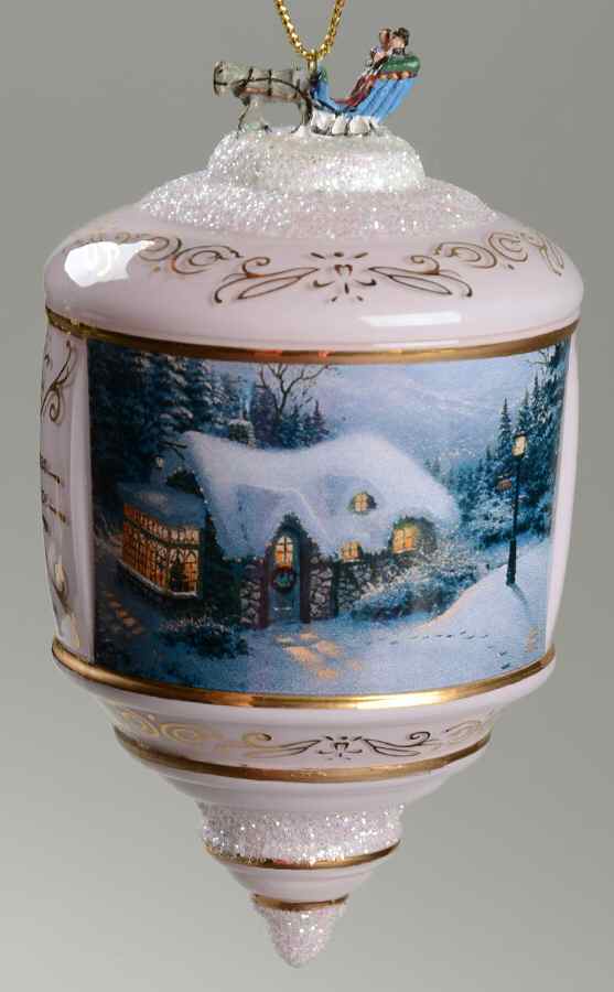 Thomas Kinkades Heirloom Glass Ornaments Silent Night  - No Box by Bradford Editions-1