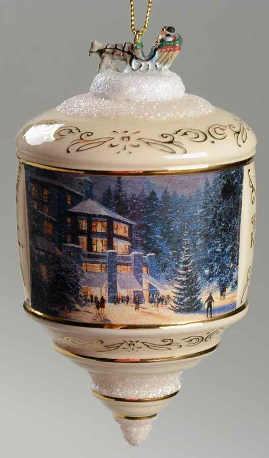 Thomas Kinkades Heirloom Glass Ornaments Christmas At The Ahwahnee - No Box by Bradford Editions-1