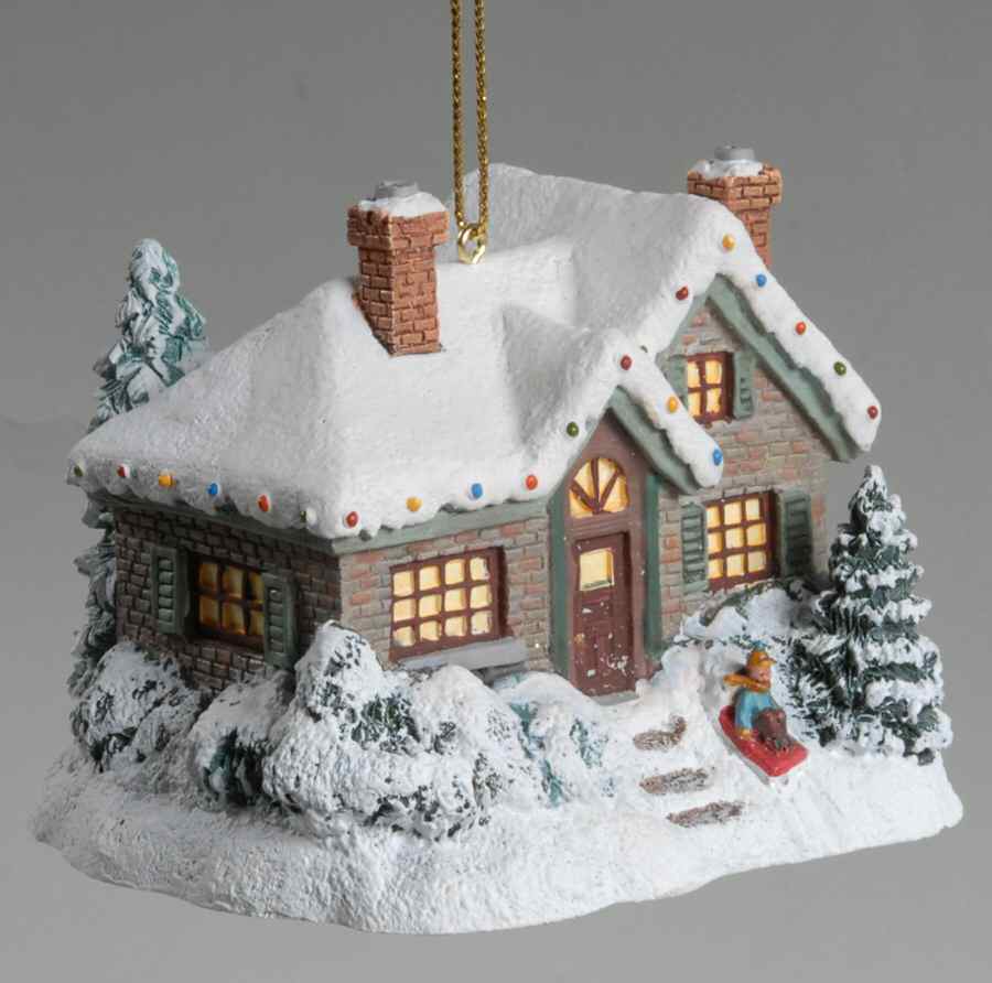 Thomas Kinkades Winter Memories Home For The Evening - No Box by Bradford Editions-1
