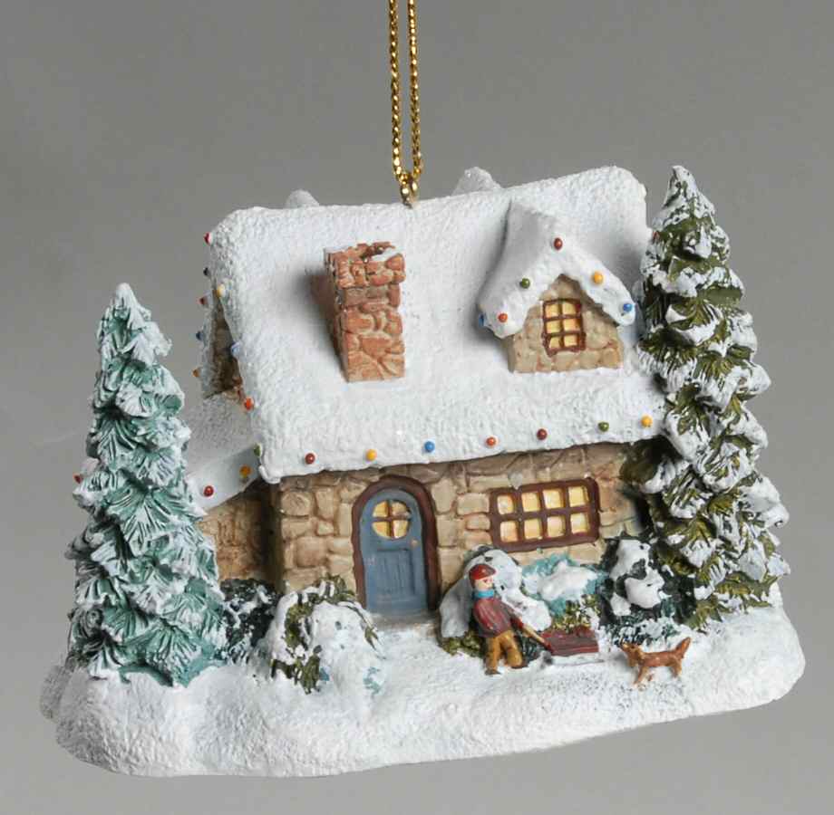 Thomas Kinkades Winter Memories Deer Creek Cottage - No Box by Bradford Editions-1