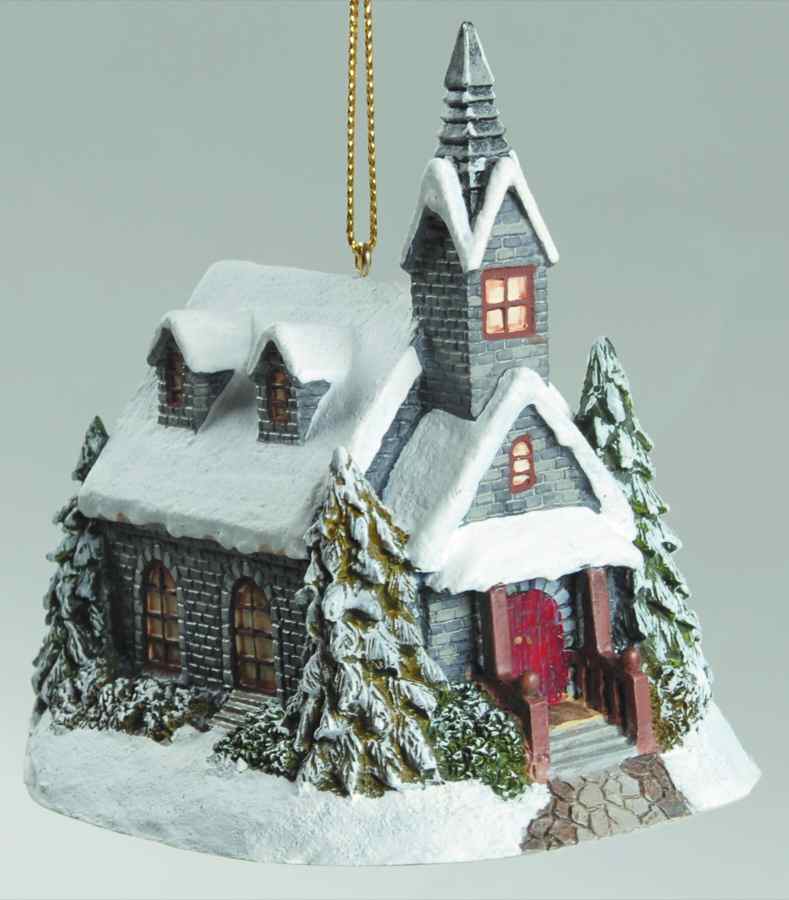 Thomas Kinkades Winter Memories Light Of Hope Church - No Box by Bradford Editions-1