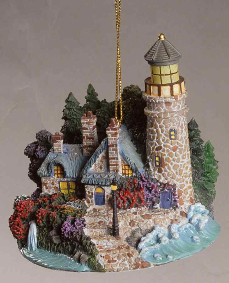 Thomas Kinkade Illuminated Lighthouse Swanbrooke Lighthouse - No Box by Bradford Editions-1