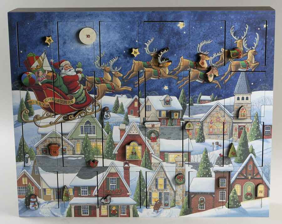 Traditions Advent Calendars Santa's Sleigh Ride Calendar - Boxed by Byers' Choice Ltd-1