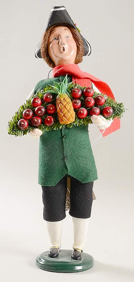 Williamsburg Man With Apple And Pineapple Fan - No Box by Byers' Choice Ltd-1