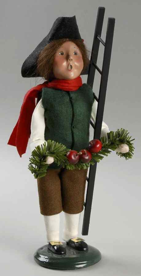 Williamsburg Boy With Apple Garland - No Box by Byers' Choice Ltd-1
