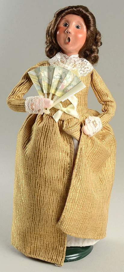 Williamsburg Woman With Fan-Gold - No Box by Byers' Choice Ltd-1