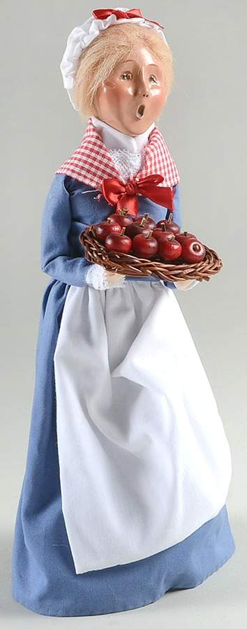Williamsburg Woman With Apple Tray-Blue Dress - No Box by Byers' Choice Ltd-1