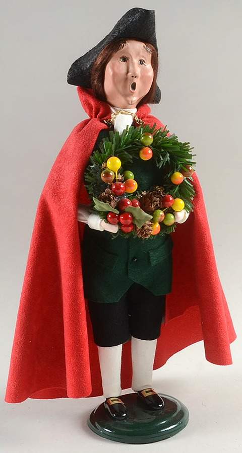 Williamsburg Man With Wreath In Red Cape - No Box by Byers' Choice Ltd-1