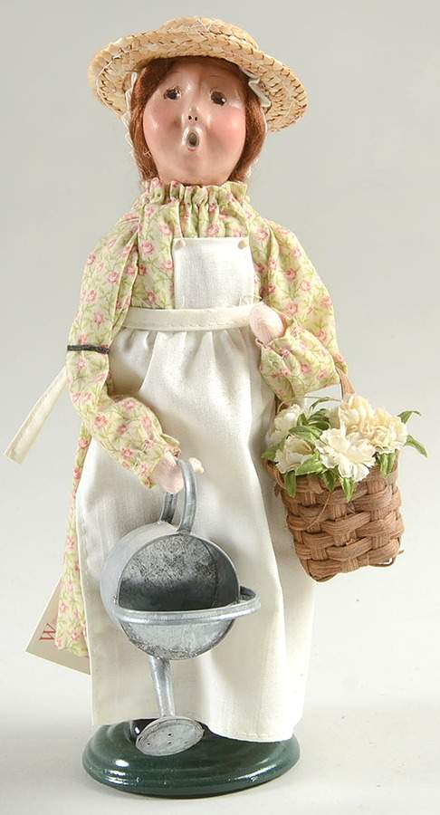 Williamsburg Girl With Flower Basker And Watering Can - No Box by Byers' Choice Ltd-1