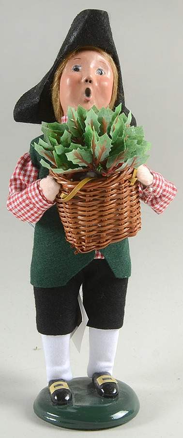 Williamsburg Boy With Basket Of Holly - No Box by Byers' Choice Ltd-1