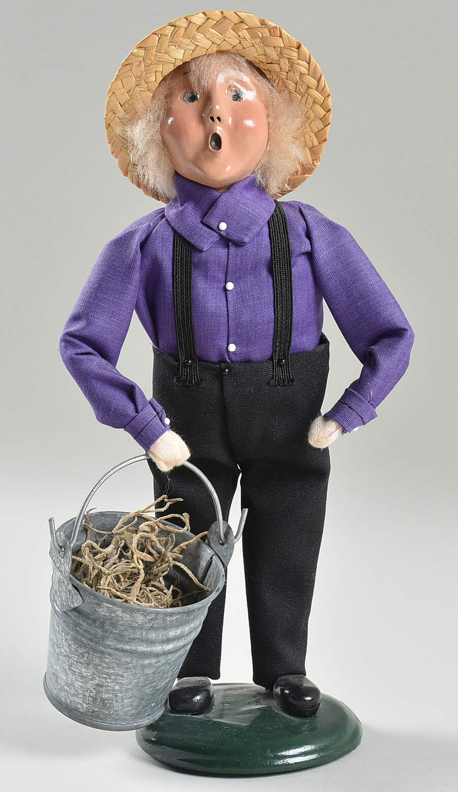 Amish Collection Boy With Bucket-Purple - No Box by Byers' Choice Ltd-1