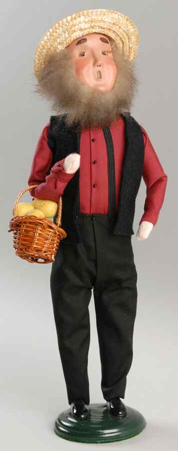 Amish Collection Man With Basket-Red  - No Box by Byers' Choice Ltd-1