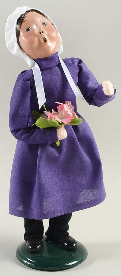 Amish Collection Girl With Flowers-Purple - No Box by Byers' Choice Ltd-1