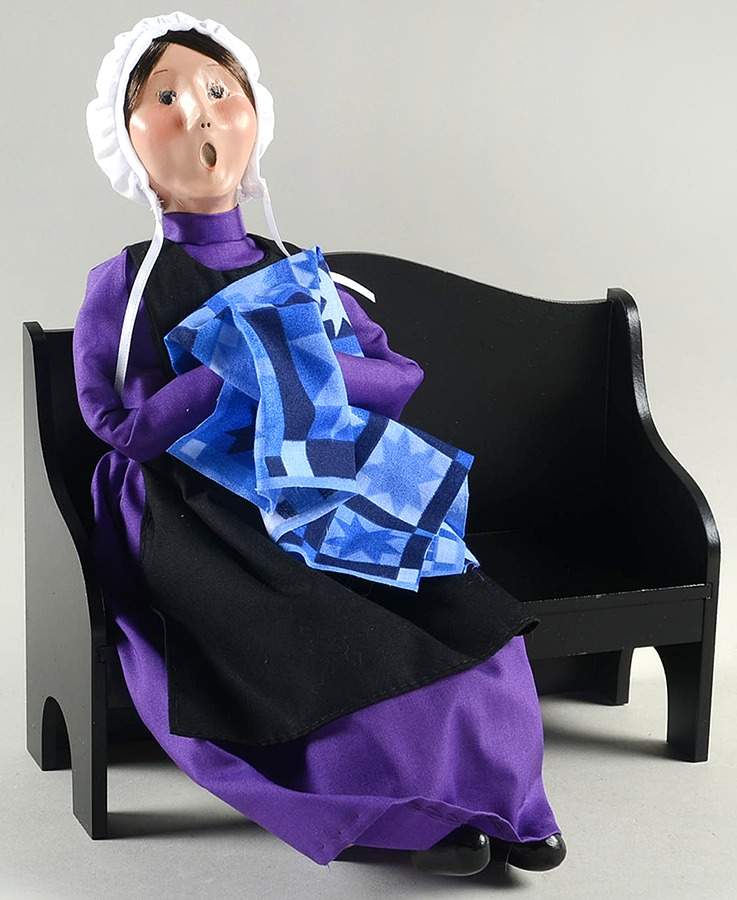 Amish Collection Woman Sitting-Purple - No Box by Byers' Choice Ltd-1