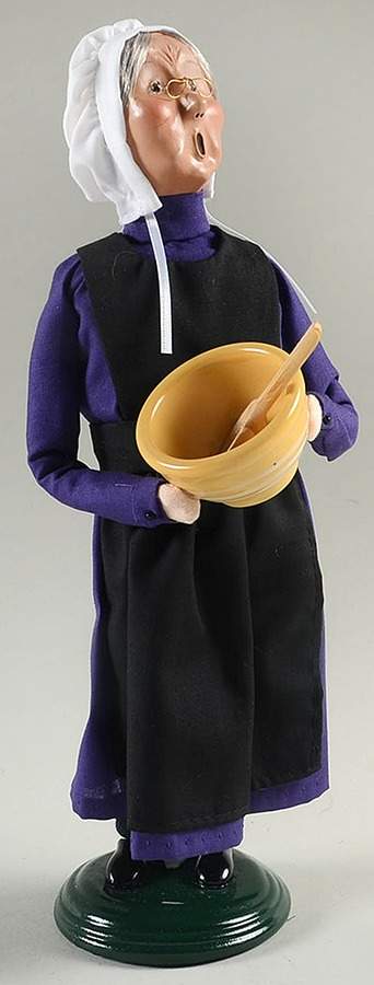 Amish Collection Grandmother With Mixing Bowl-Purple - No Box by Byers' Choice Ltd-1