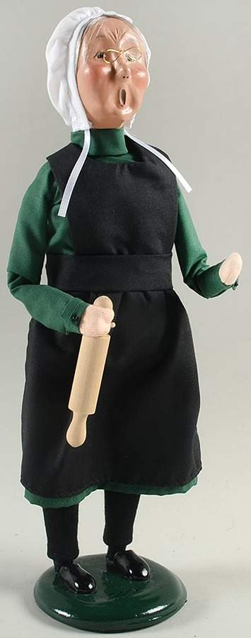 Amish Collection Grandmother With Rolling Pin-Green - No Box by Byers' Choice Ltd-1