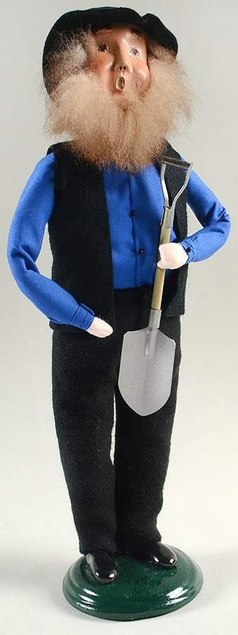 Amish Collection Man With Shovel-Blue - No Box by Byers' Choice Ltd-1