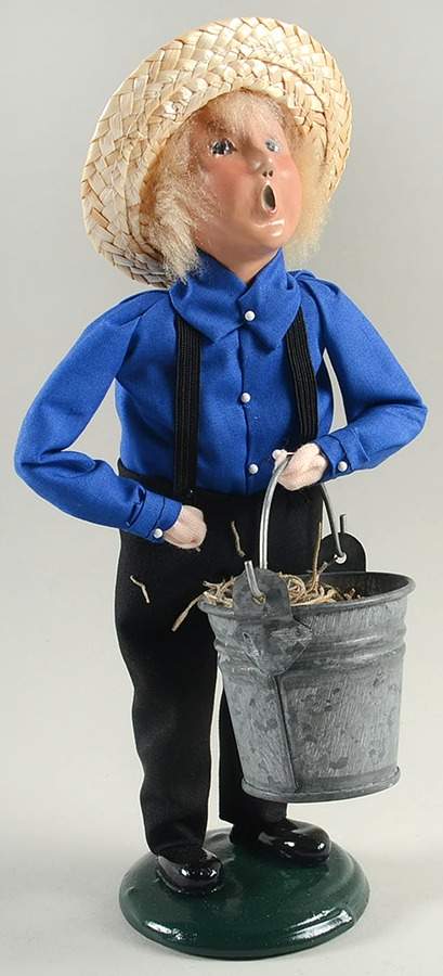 Amish Collection Boy With Bucket-Blue  - No Box by Byers' Choice Ltd-1