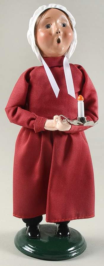 Amish Collection Girl With Candle-Red - No Box by Byers' Choice Ltd-1
