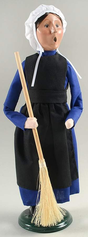 Amish Collection Woman With Broom-Blue - No Box by Byers' Choice Ltd-1