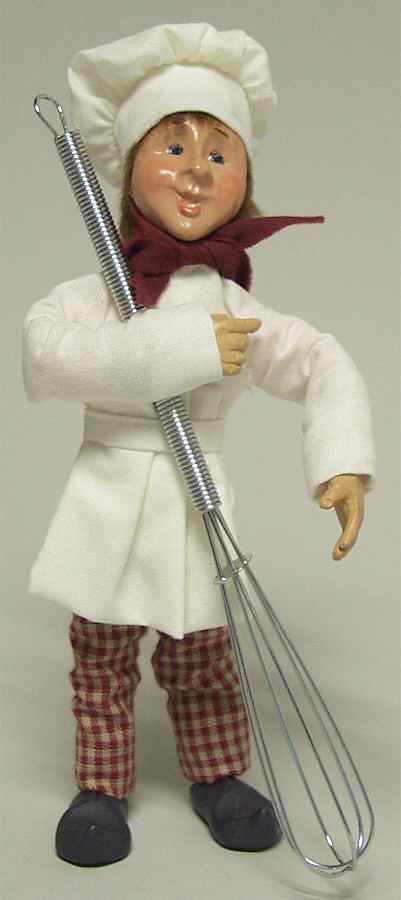 Bakerkins Wisky-Baker With Whisk-Brown Hair - No Box by Byers' Choice Ltd-1
